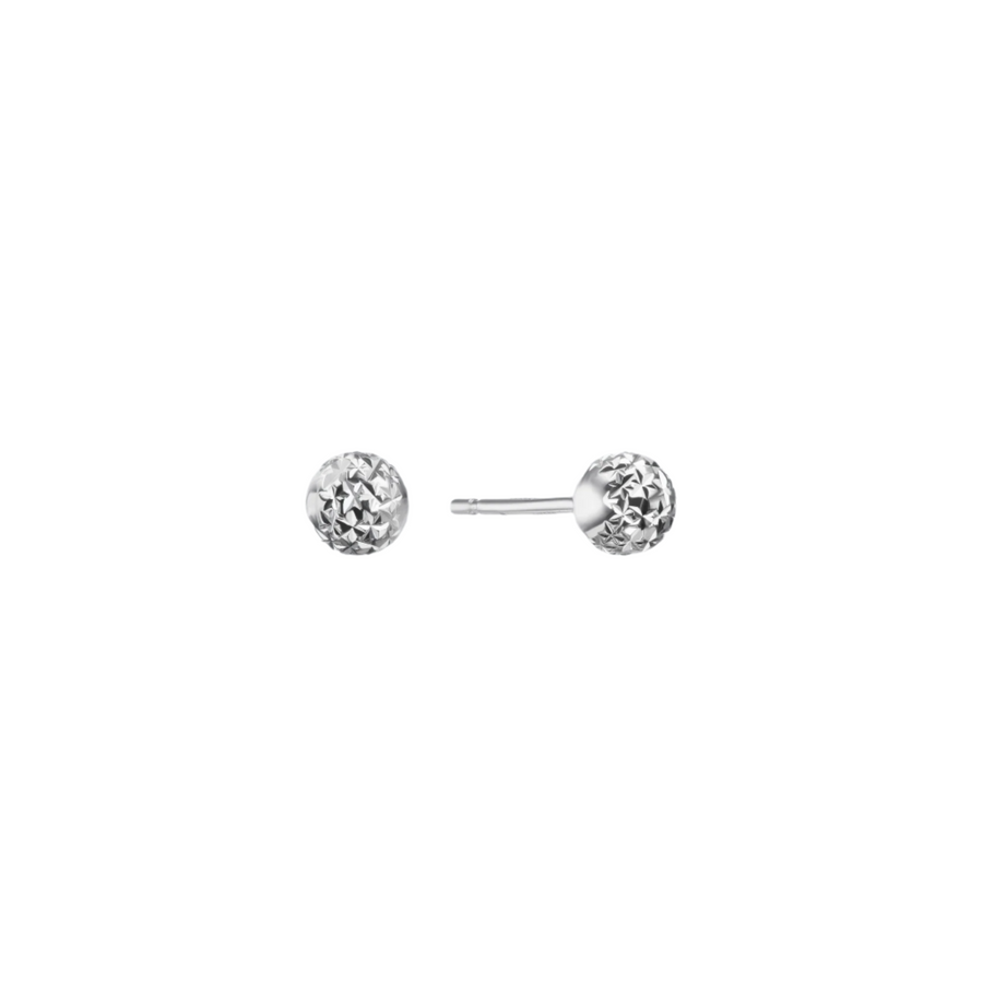 Lunar 3.8mm Round Stud Earrings in Platinum