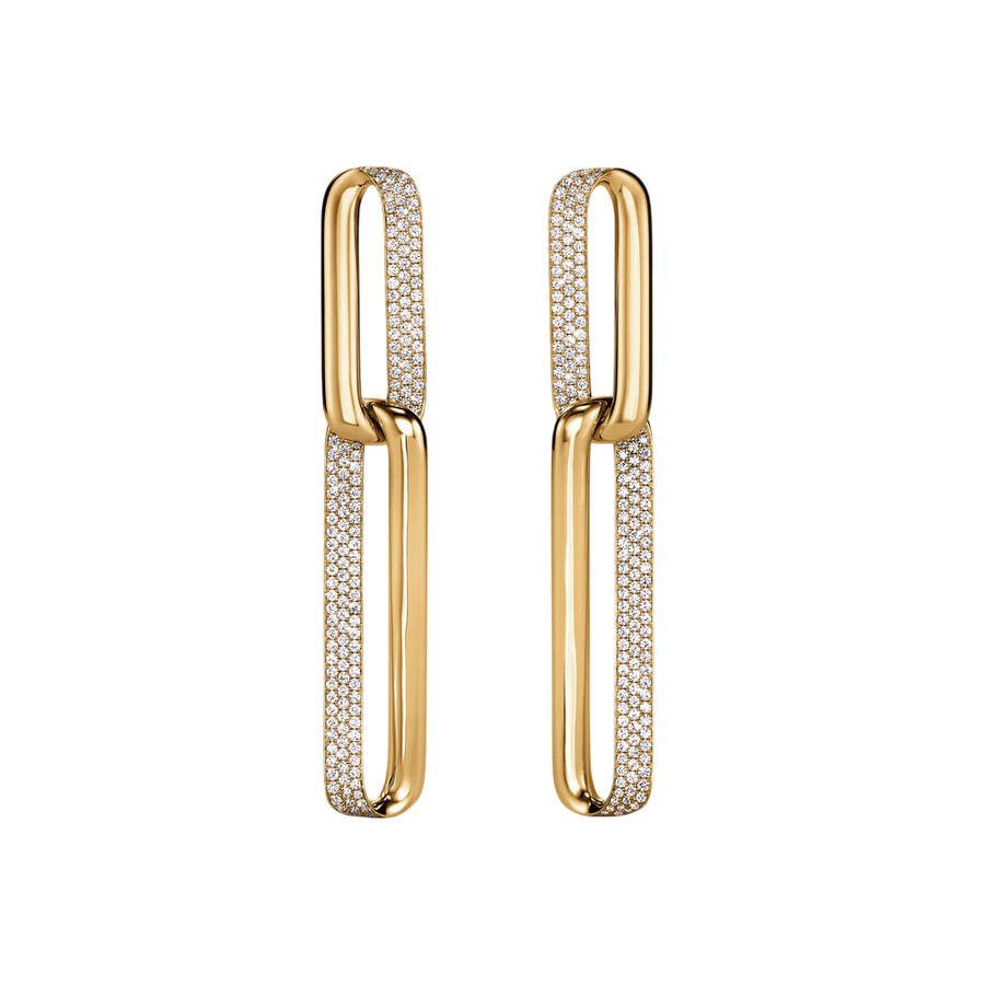 INSIDE/OUT 1.52ct Diamond Link Drop Earrings in 18K Yellow Gold