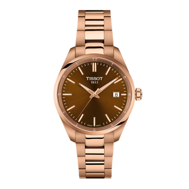 34mm PR 100 Watch with Brown Dial in Stainless Steel with Rose Gold PVD, Bracelet