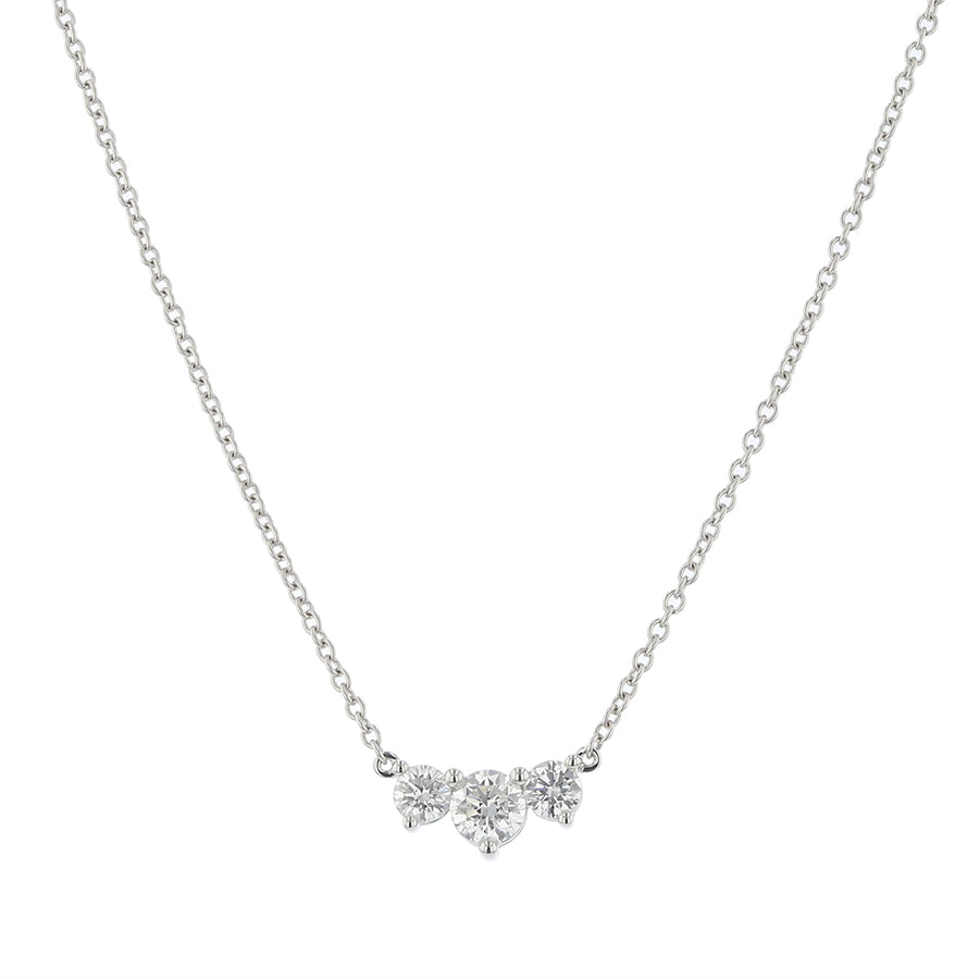 Trinity 0.48-0.56Ct Diamond Necklace in 18K White Gold, 18in