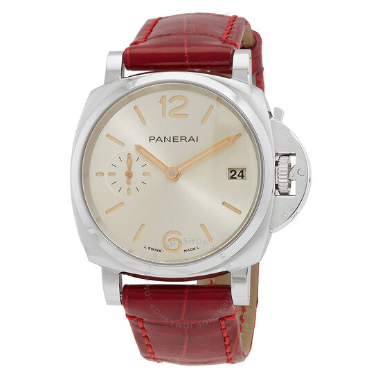 38mm Luminor Due Automatic Watch with Champagne Dial in Stainless Steel, Strap