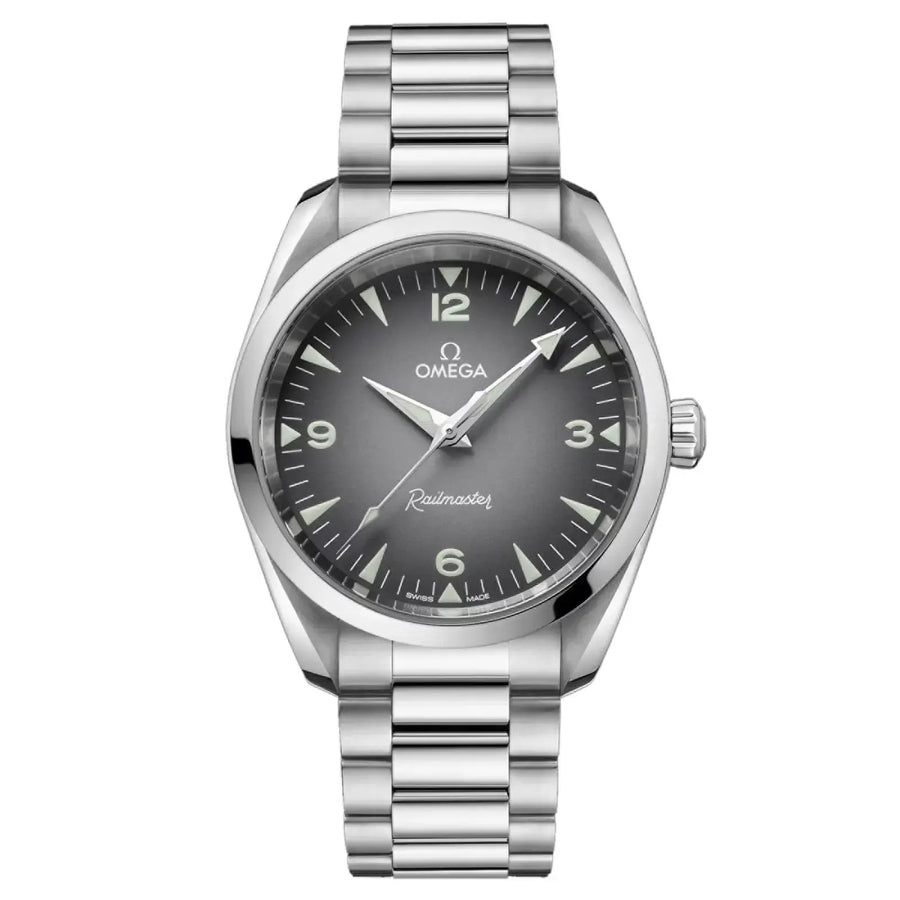 38mm Seamaster Railmaster Watch with Grey Dial in Stainless Steel, Bracelet