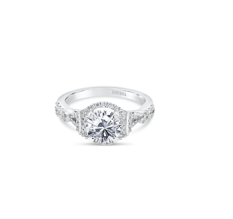 18K WHITE GOLD 6.5MM ROUND CUBIC ZIRCONIA WITH 62 FULL CUT=0.31CT VS2-SI1 LORI RING SIZE 6.5