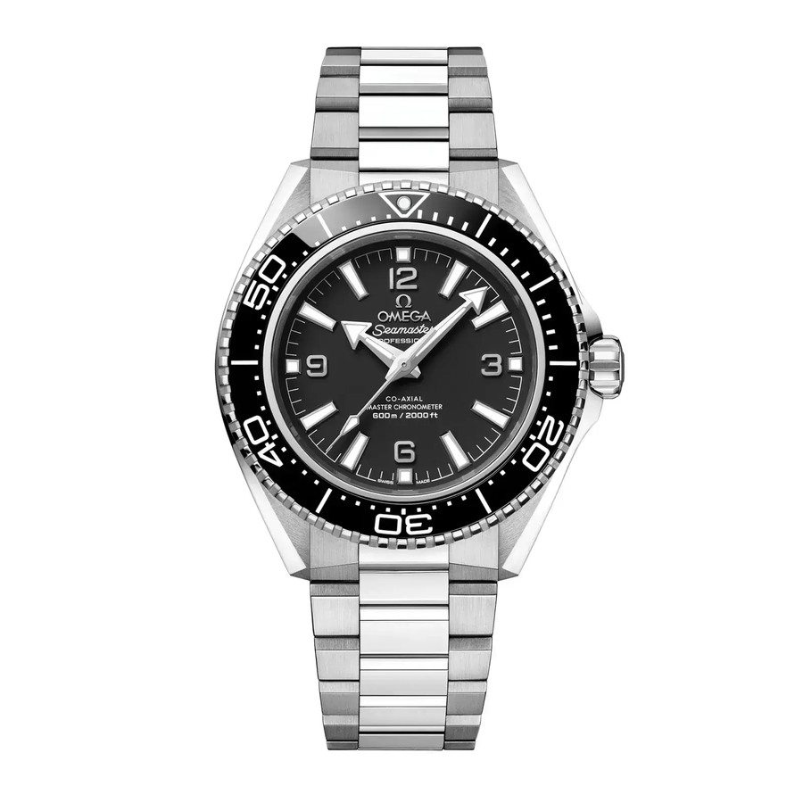 42mm Seamaster Planet Ocean 600M Watch with Black Dial in Stainless Steel, Bracelet