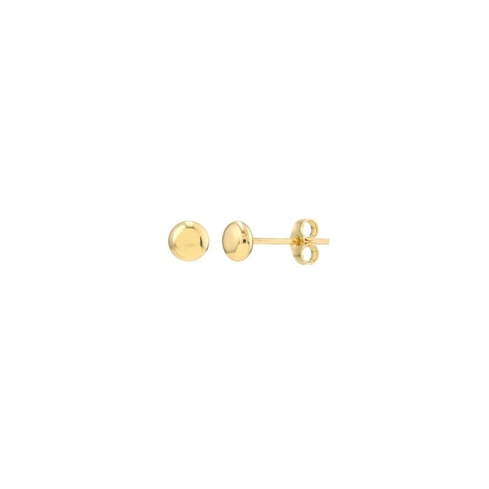 4.5mm Flat Round Stud Earrings in 14K Yellow Gold