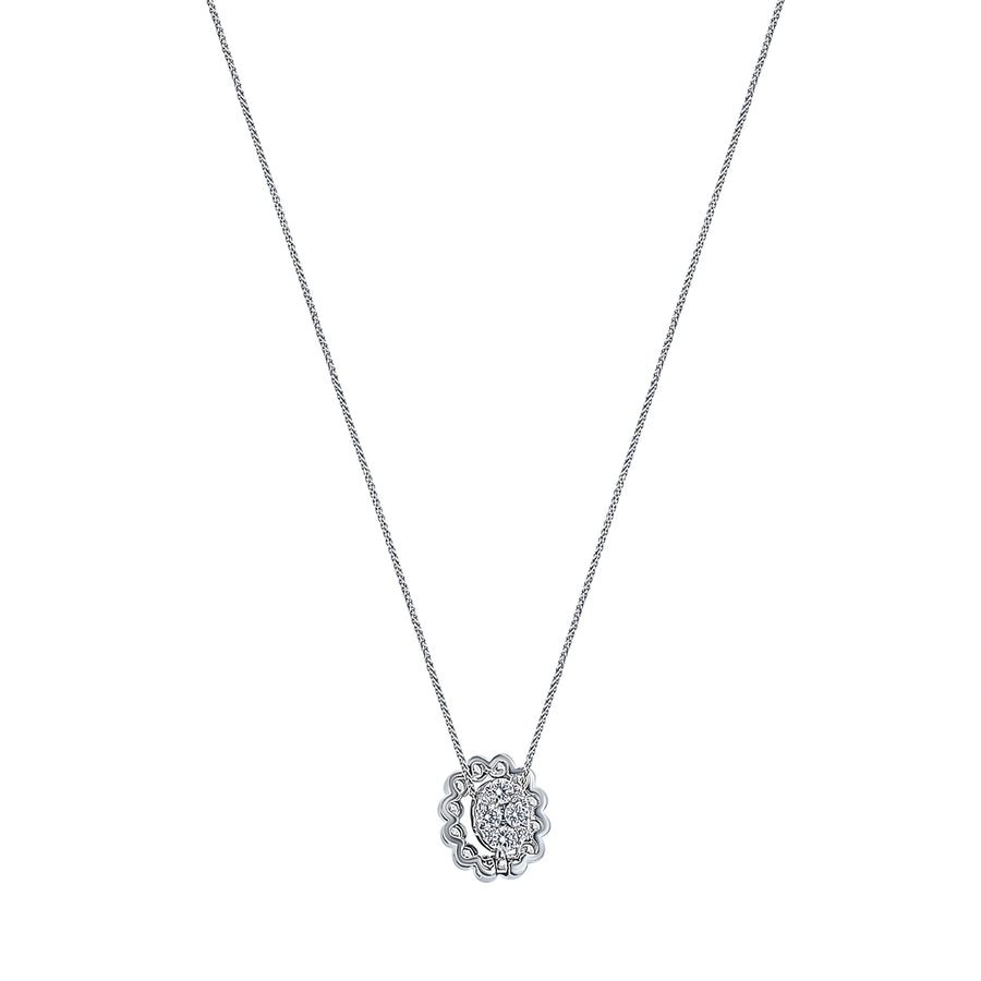 0.74ct Diamond 2 Way Pendant in 14K White Gold, 18" chain