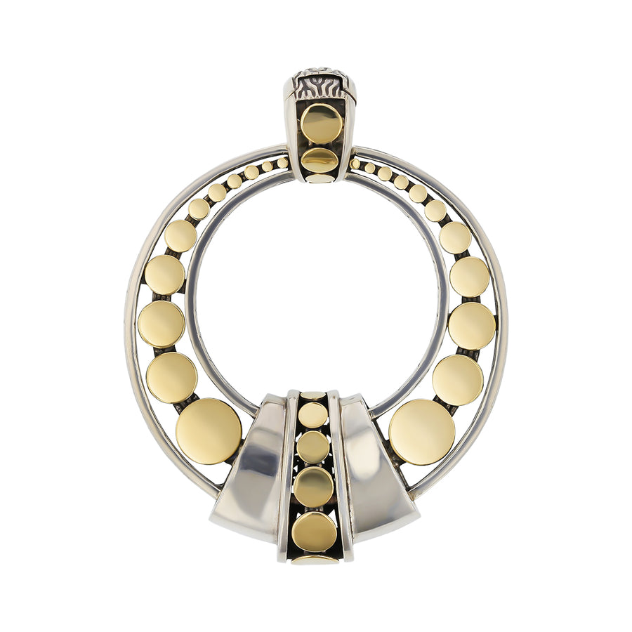 John Hardy Dot Circle Pendant in Sterling Silver and 18K Yellow Gold