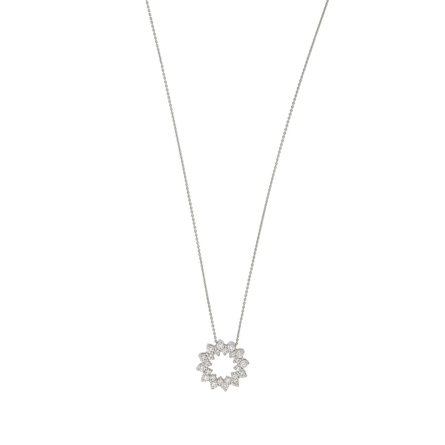 0.18ct Diamond Circle Pendant in 14K White Gold, 18" chain