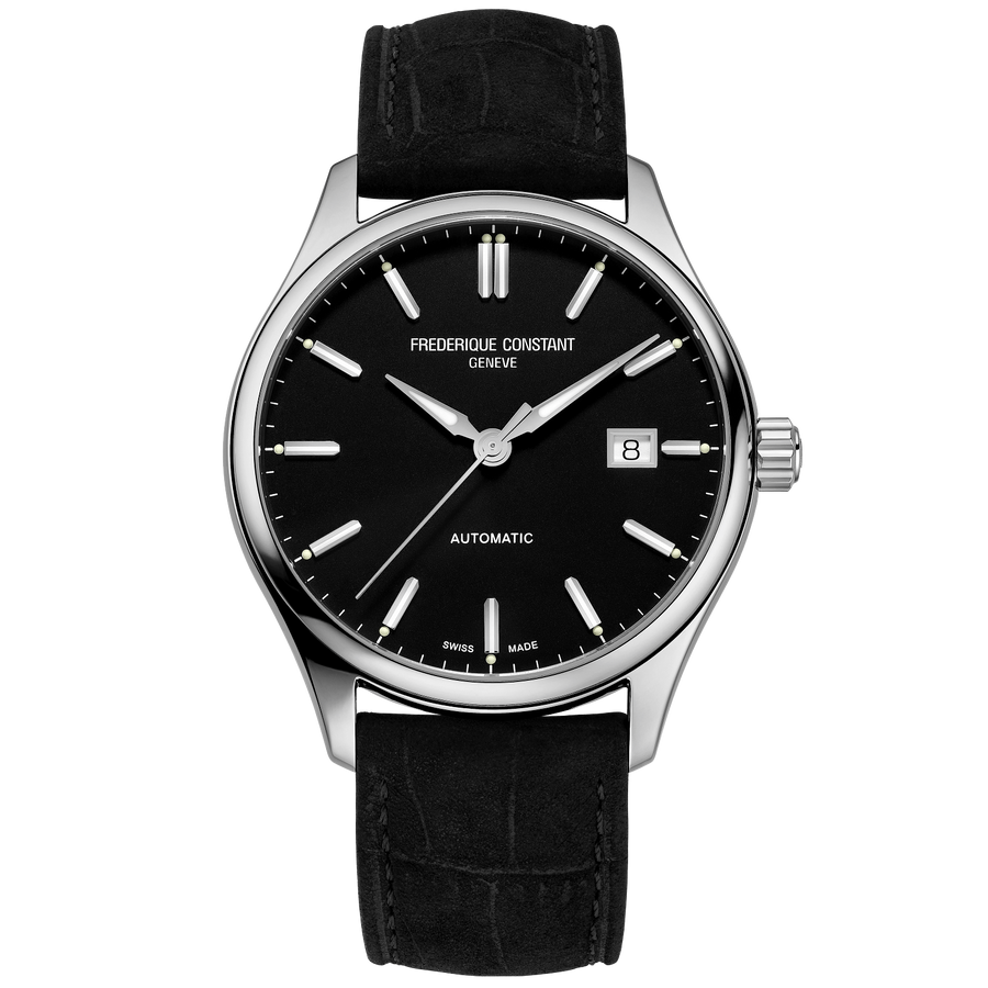 40mm Classics Index Automatic Watch with Black Dial in Stainless Steel, Strap