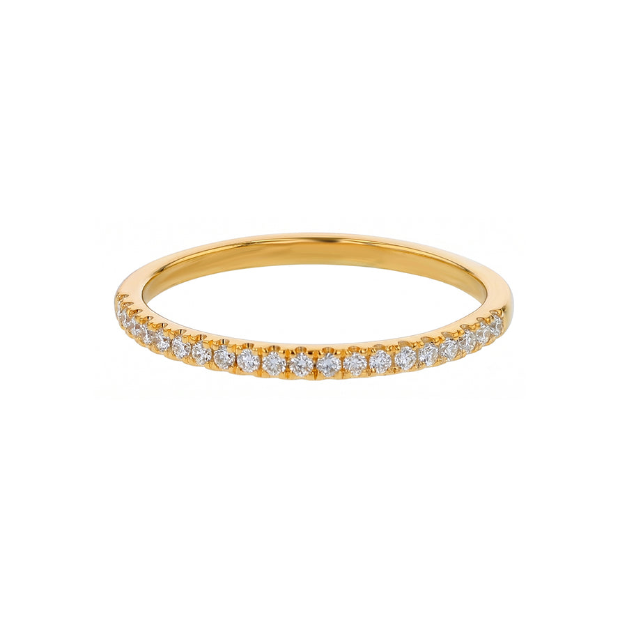 0.18ct Diamond Partway Band in 18K Yellow Gold, size 6.5