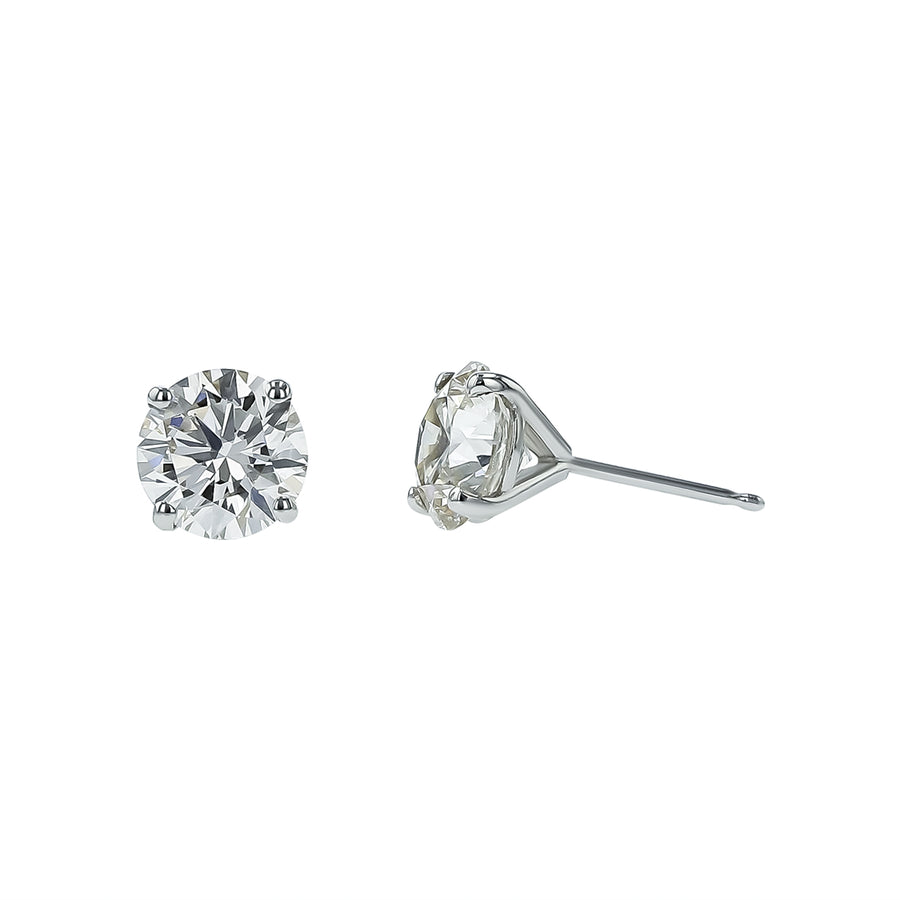 2.54ct Round Brilliant Diamond Stud Earrings in 14K White Gold