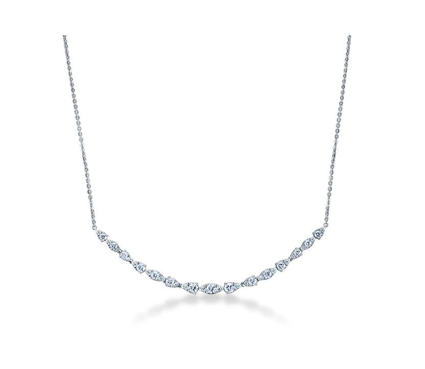 Aerial 1.47-1.54ct Diamond Medium Dewdrop Necklace in 18K White Gold, 18"