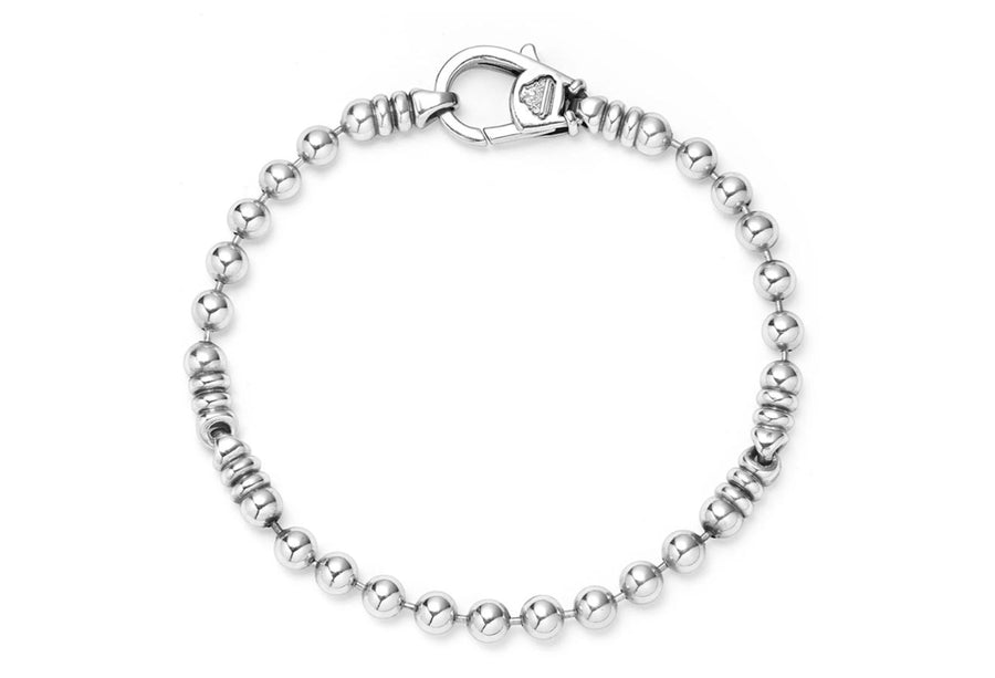 Anthem Ball Chain Two Station Chain Bracelet in Sterling Silver, Size 7