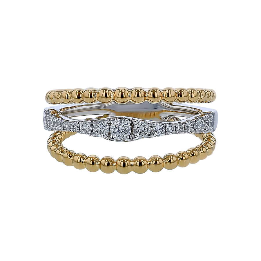 0.32ct Diamond Ring in 14K Yellow and White Gold, size 6