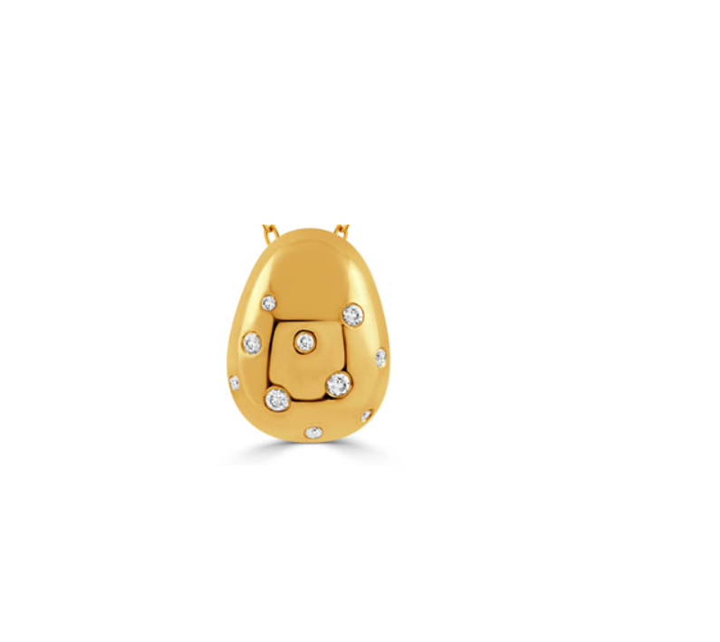 Pouf 0.17ct Diamond Droplet Pendant in 18K Yellow Gold, without chain