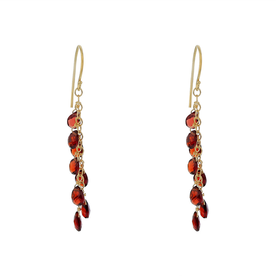 Pear Shaped Garnet Drop Earrings in 14K Yellow Gold with French Wire Tops