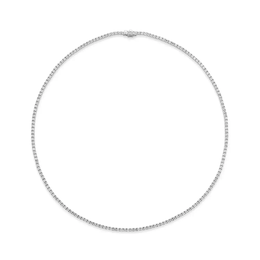 4.74ct Diamond Tennis Necklace in 18K White Gold, 17"