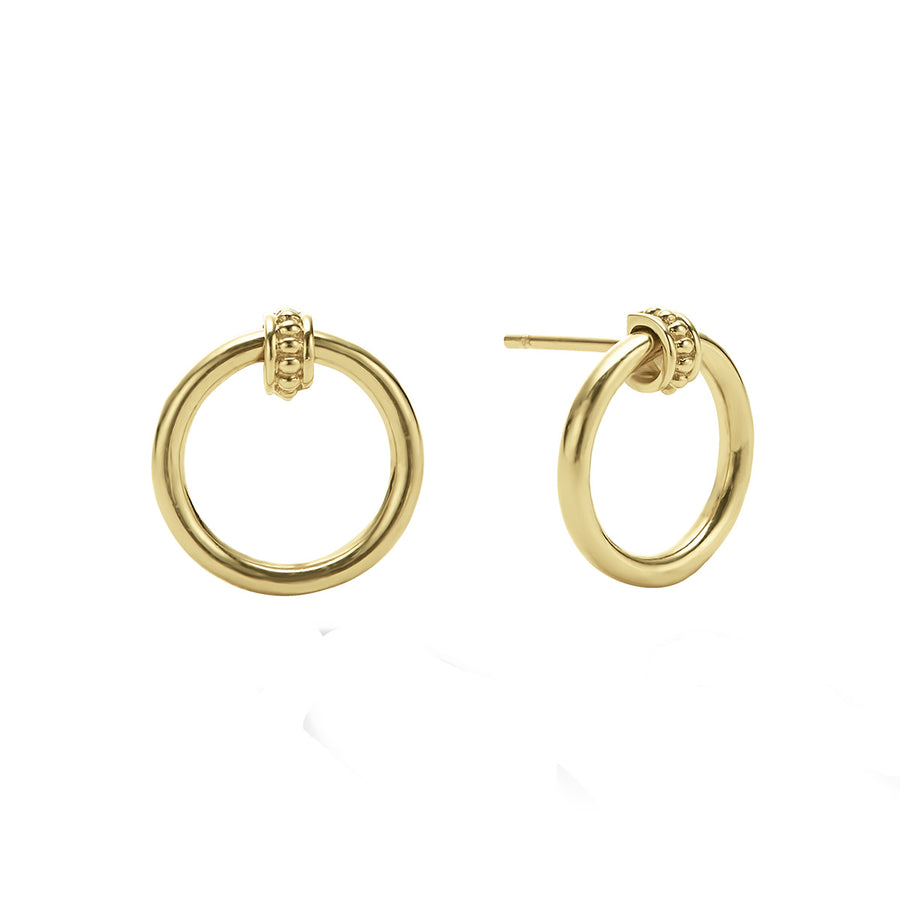 Meridian Drop Circle Earrings in 18K Yellow Gold