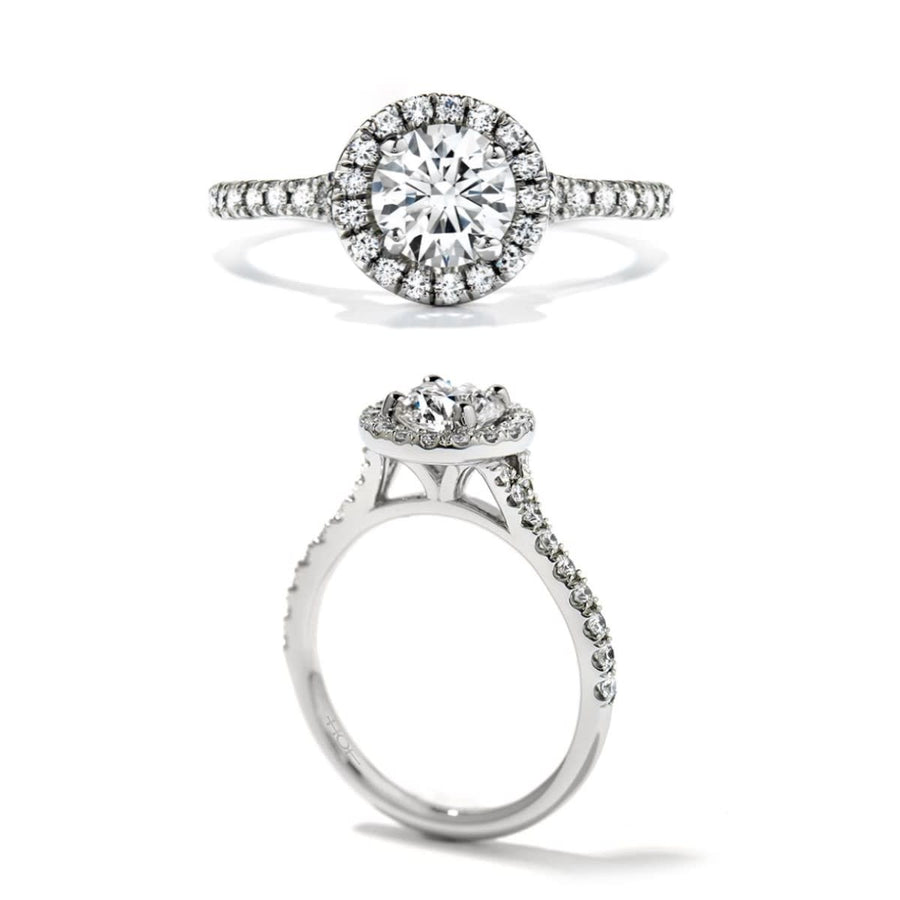 Transcend 1.10ct Diamond and 0.45-0.55ct Diamond Halo Ring in Platinum, size 6.5