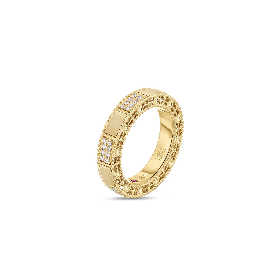 Mosaic 0.15ct Diamond Ring in 18K Yellow Gold, Size 7
