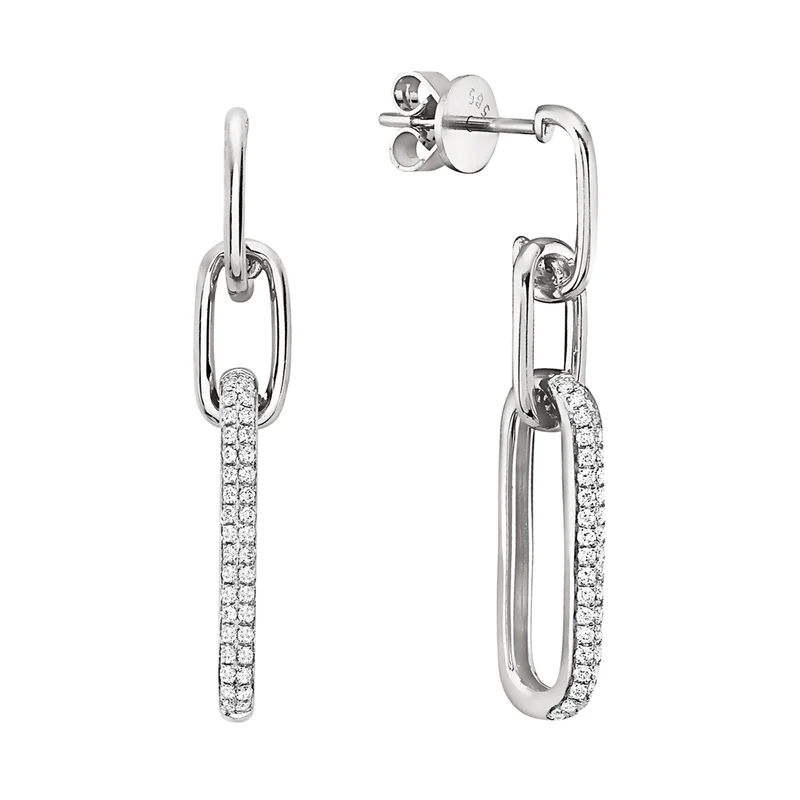 0.29ct Diamond Drop Earrings in 14K White Gold
