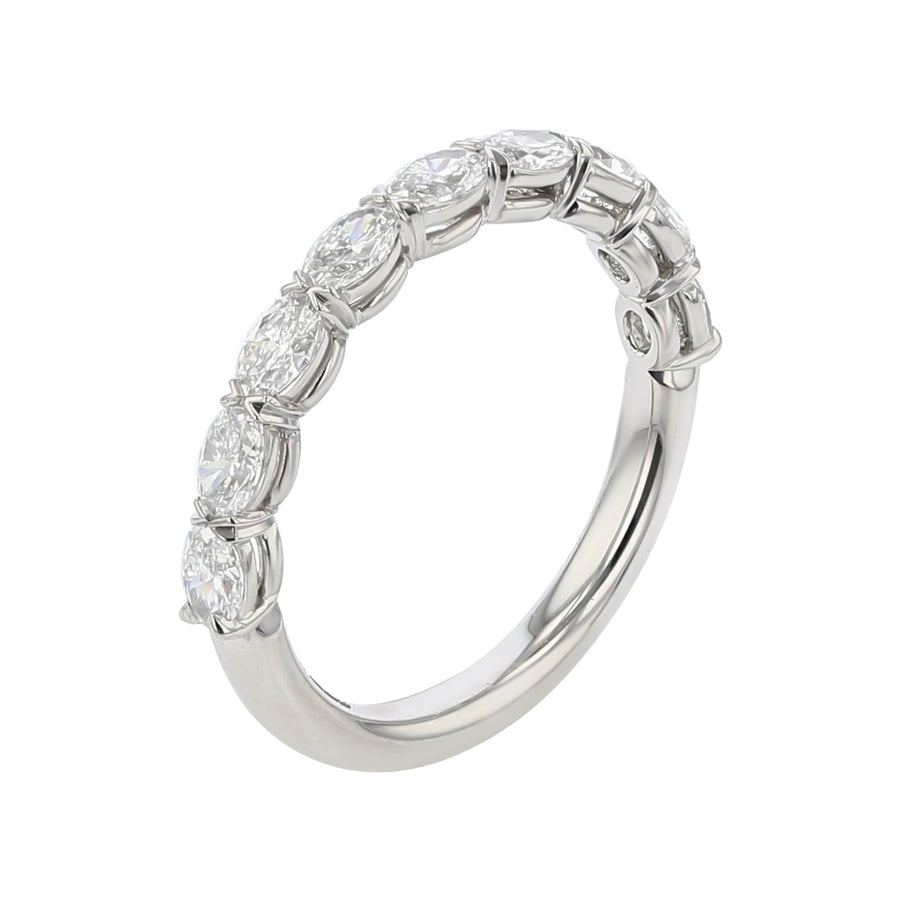 Grand Aire Petite 0.85ct Oval Diamond Partway Band in Platinum, Size 6
