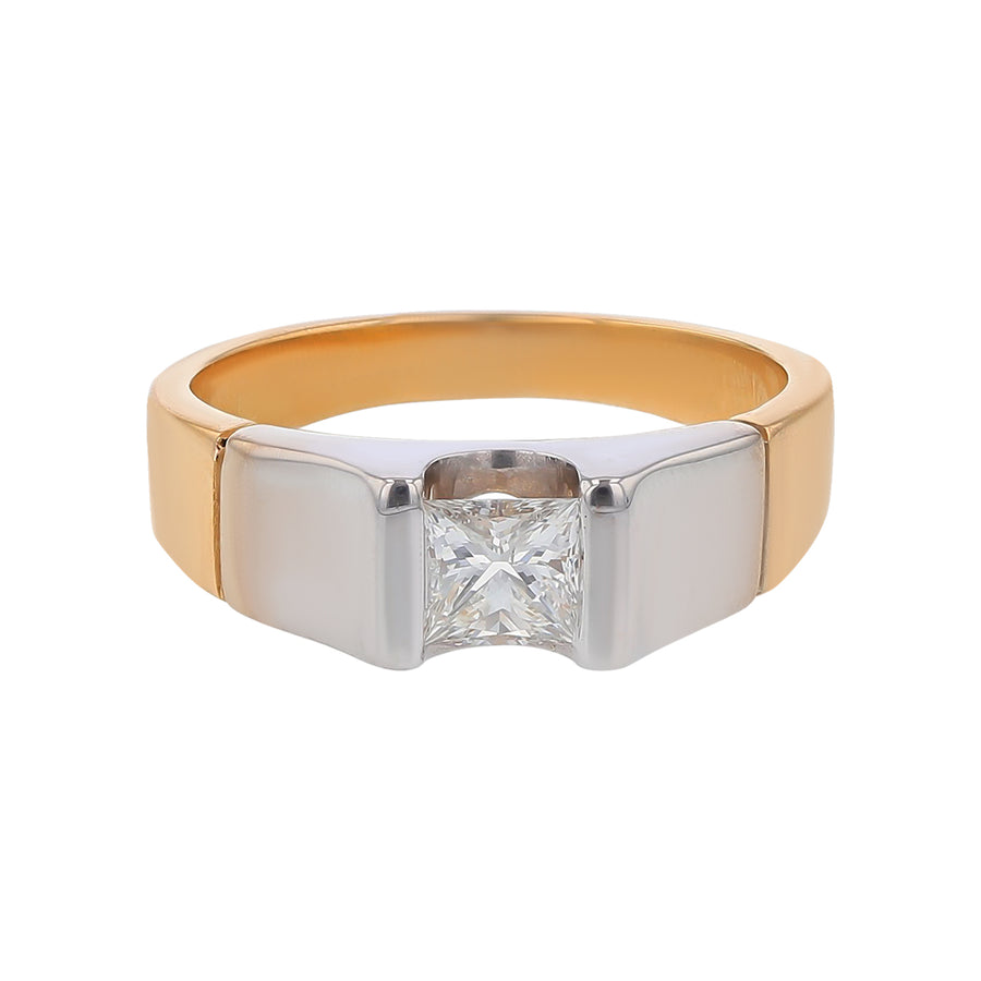 0.72ct Diamond Tension Ring in 14K Yellow and White Gold, size 10