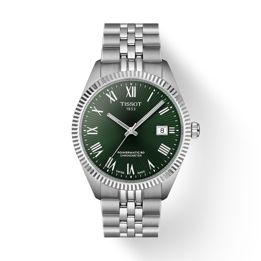39mm Ballade Watch with Green Dial in Stainless Steel, Bracelet