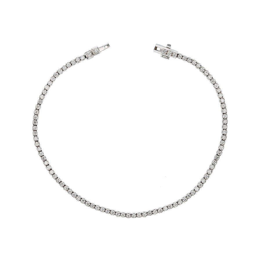 1.07ct Round Diamond Tennis Bracelet in 18k White Gold, 6.5"