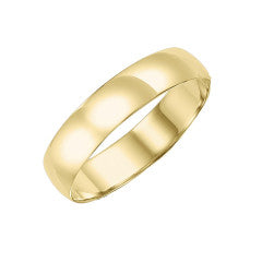 5mm Low Dome Comfort Fit Band in Yellow Gold, Size 8