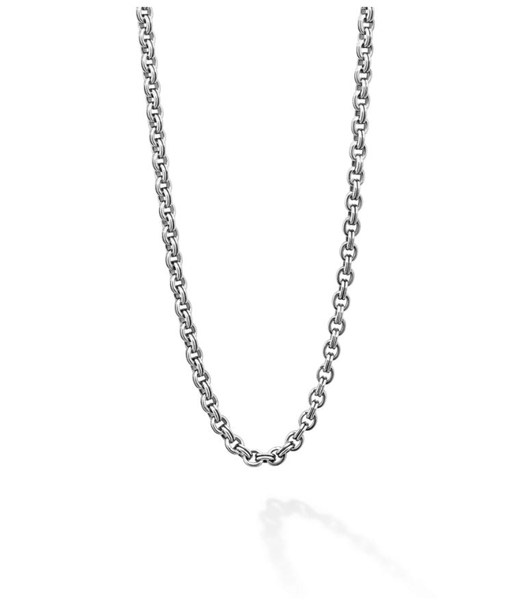 Anthem Double Link Caviar Chain Necklace in Sterling Silver, 24in
