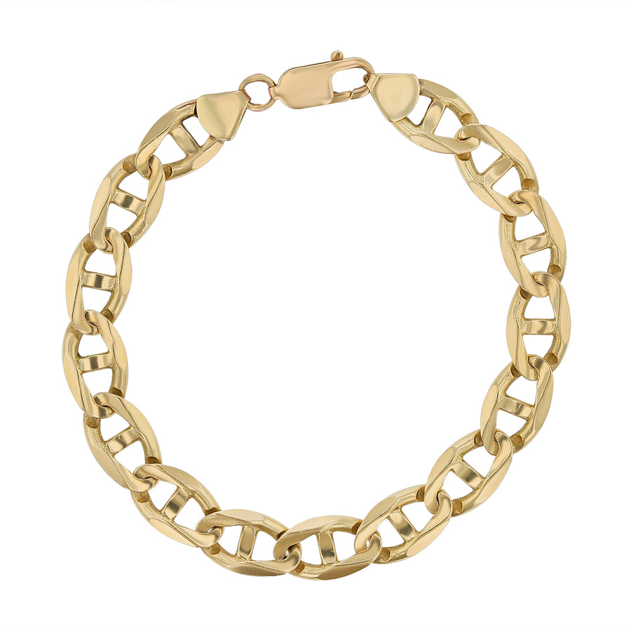Flat Curb Link Bracelet in 14K Yellow Gold, - Main Image