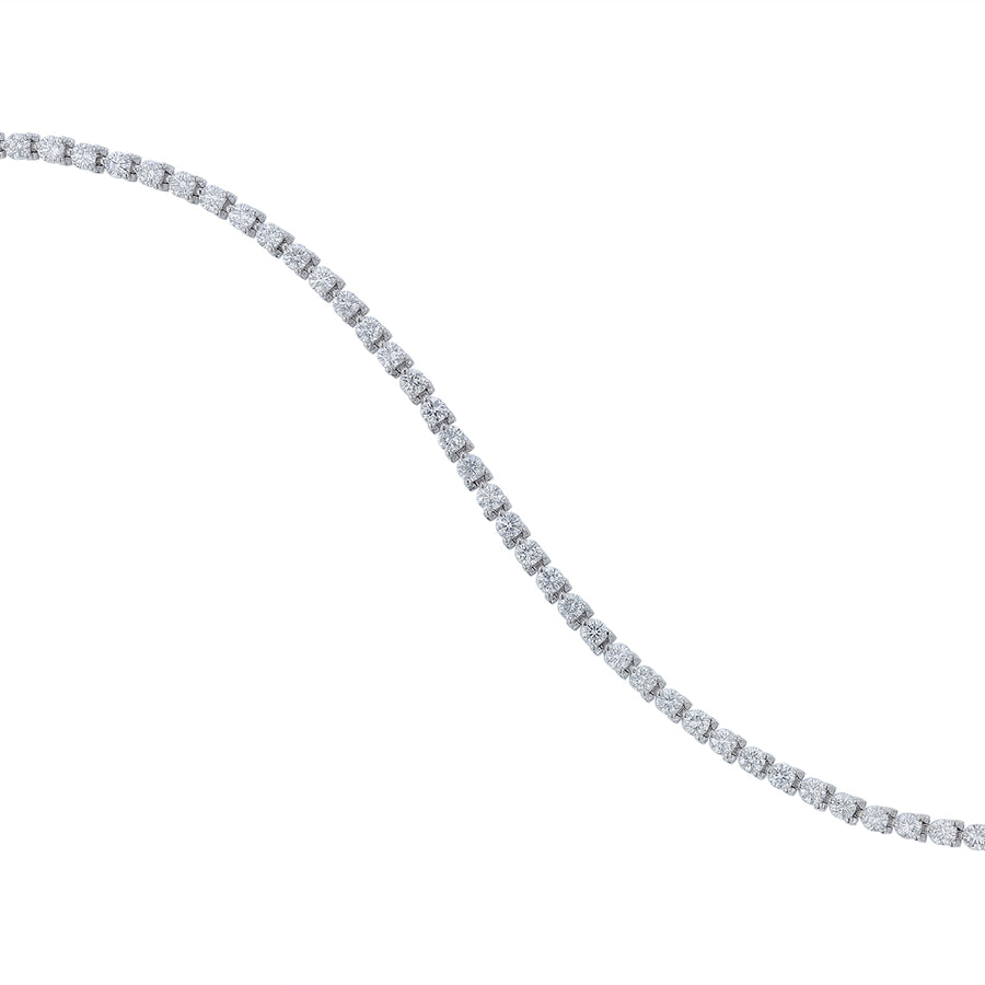 4.25ct Diamond 3-Prong Tennis Bracelet in 18K White Gold, 7"
