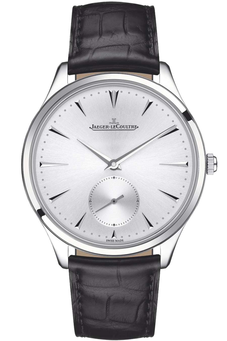 38mm Jaeger-LeCoultre Master Grand Ultra Thin Watch with Silver Dial in Stainless Steel, Strap