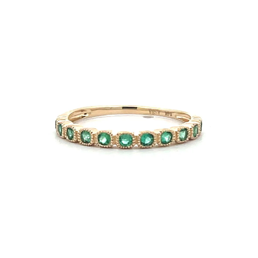 0.20ct Emerald Band in 14K Yellow Gold