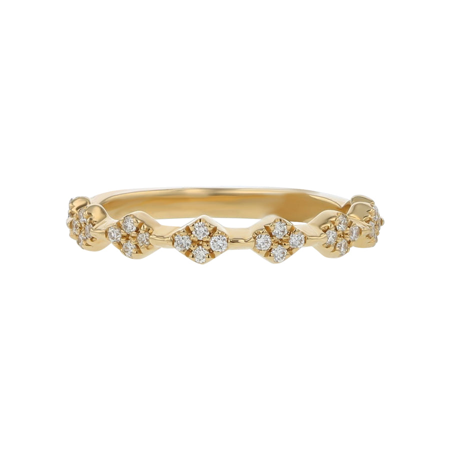 0.22Ct Diamond Partway Band in 14K Yellow Gold, Size 6.5