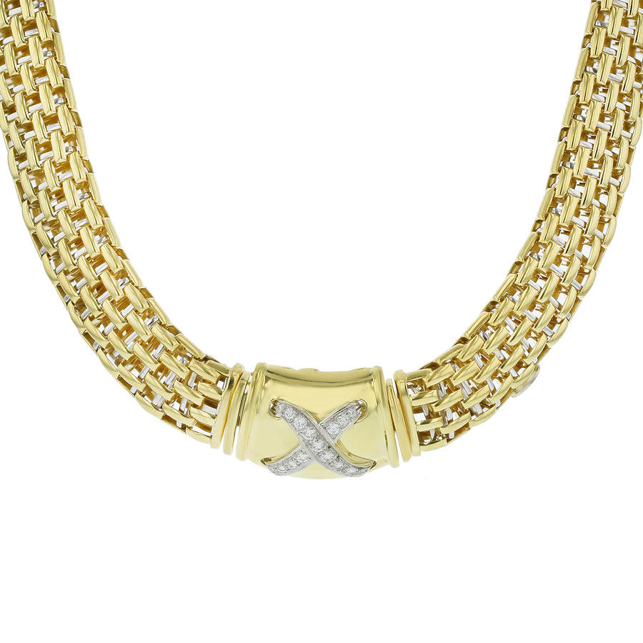 Suna 0.45ct Diamond Mesh Necklace in 18K Yellow Gold, 18"