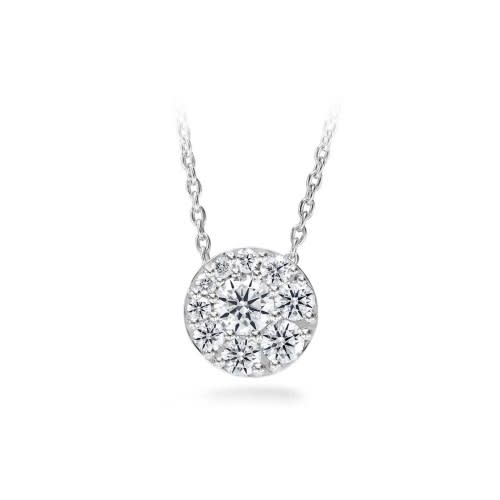Tessa 0.23-0.37ct Diamond Cluster Pendant in 18K White Gold, 18" chain
