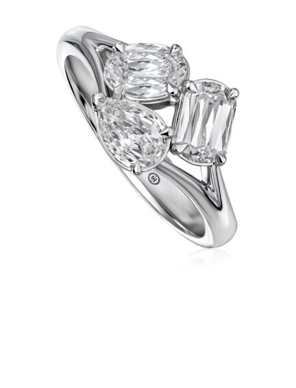 Love Luxe 1.07ct Crisscut L'amour Diamond Cluster Ring in 14K White Gold, Size 6.25