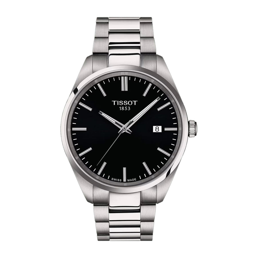 40mm PR 100 Watch with Black Dial in Stainless Steel, Bracelet