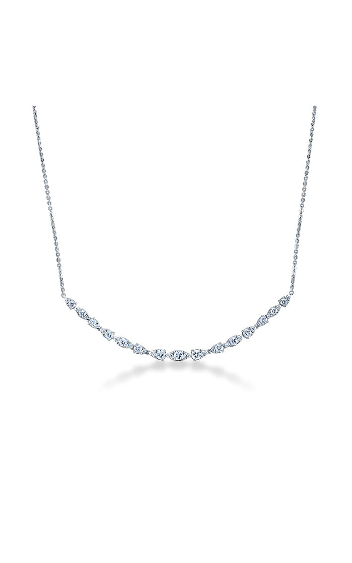 Aerial 1.47-1.54ct Diamond Medium Dewdrop Necklace in 18K White Gold, 18"