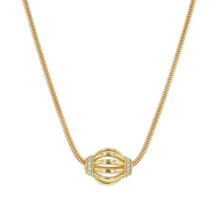 Birdcage 0.34ct Diamond Slide Pendant in 18K Yellow Gold, 16" chain
