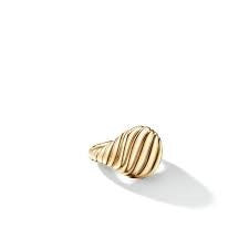 Sculpted Cable Pinky Ring in 18K Yellow Gold