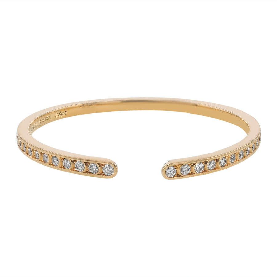 Scallop Artisan Pave Diamond Bangle Bracelet in 18K Yellow Gold