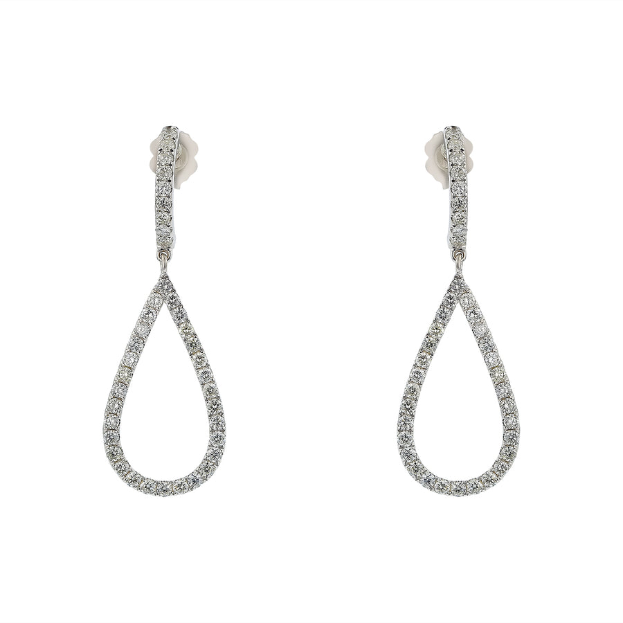 1.50ct Diamond Drop Earrings in 18K White Gold