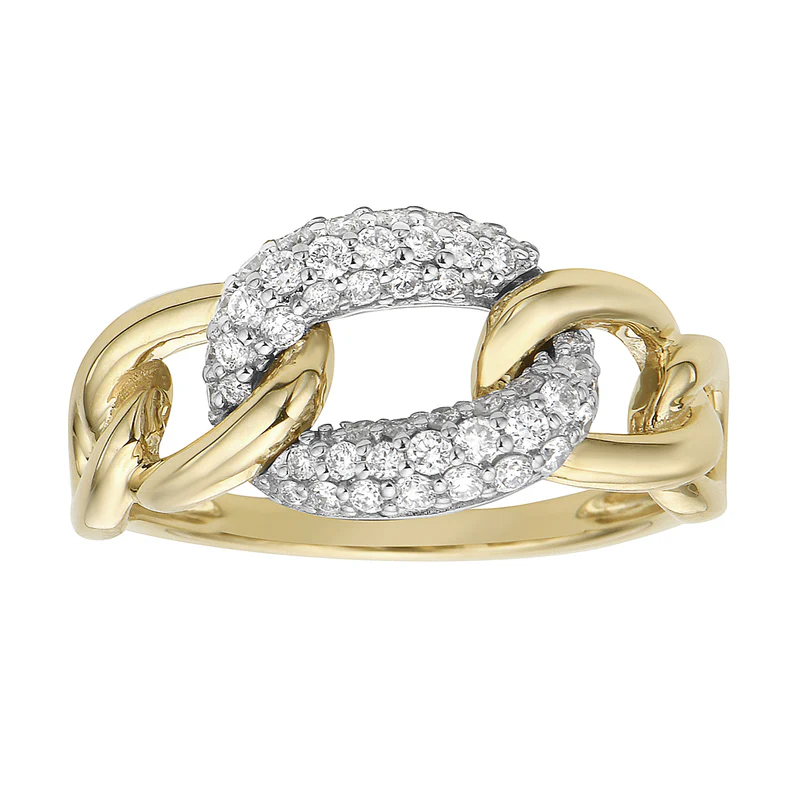 0.40ct Diamond Ring in 14K White and Yellow Gold, size 6.25