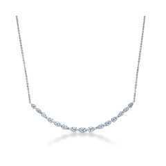 Aerial 1.47-1.54ct Diamond Medium Dewdrop Necklace in 18K White Gold, 18"