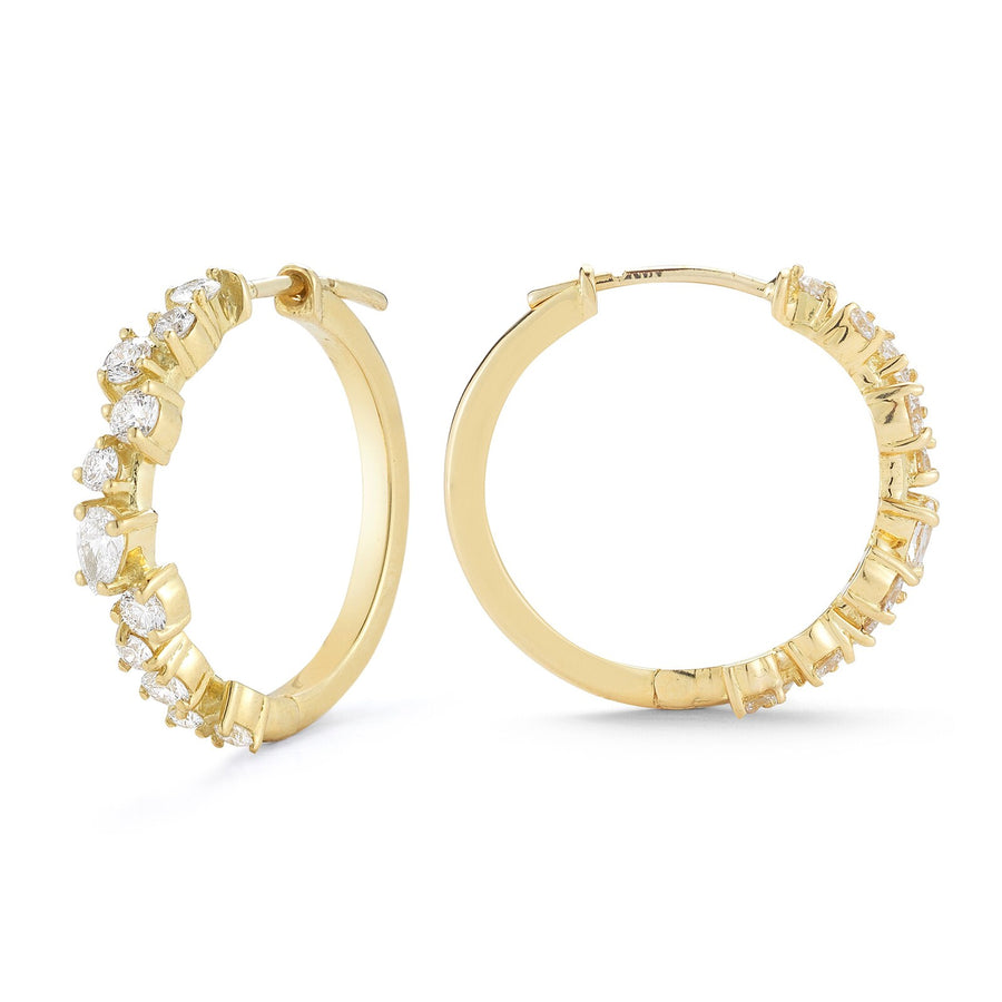 Stardust 0.96ct Diamond Hoop Earrings in 18K Yellow Gold