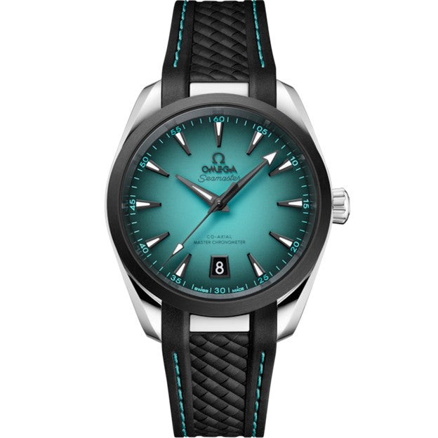 38mm Seamaster Aqua Terra 150M Watch with Turquoise Dial in Stainless Steel, Strap