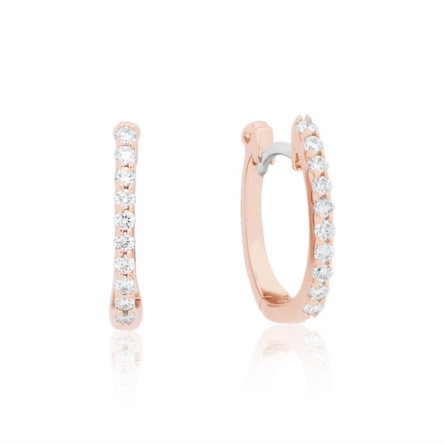 Perfect Diamond 0.20ct Diamond Baby Hoop Earrings in 18K Rose Gold